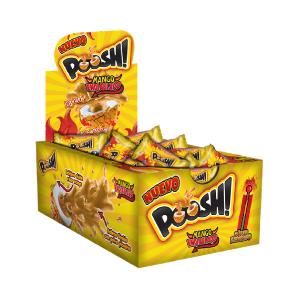 Chicles Poosh! Mango Endiablado Rellenos ARCOR Caja c/40