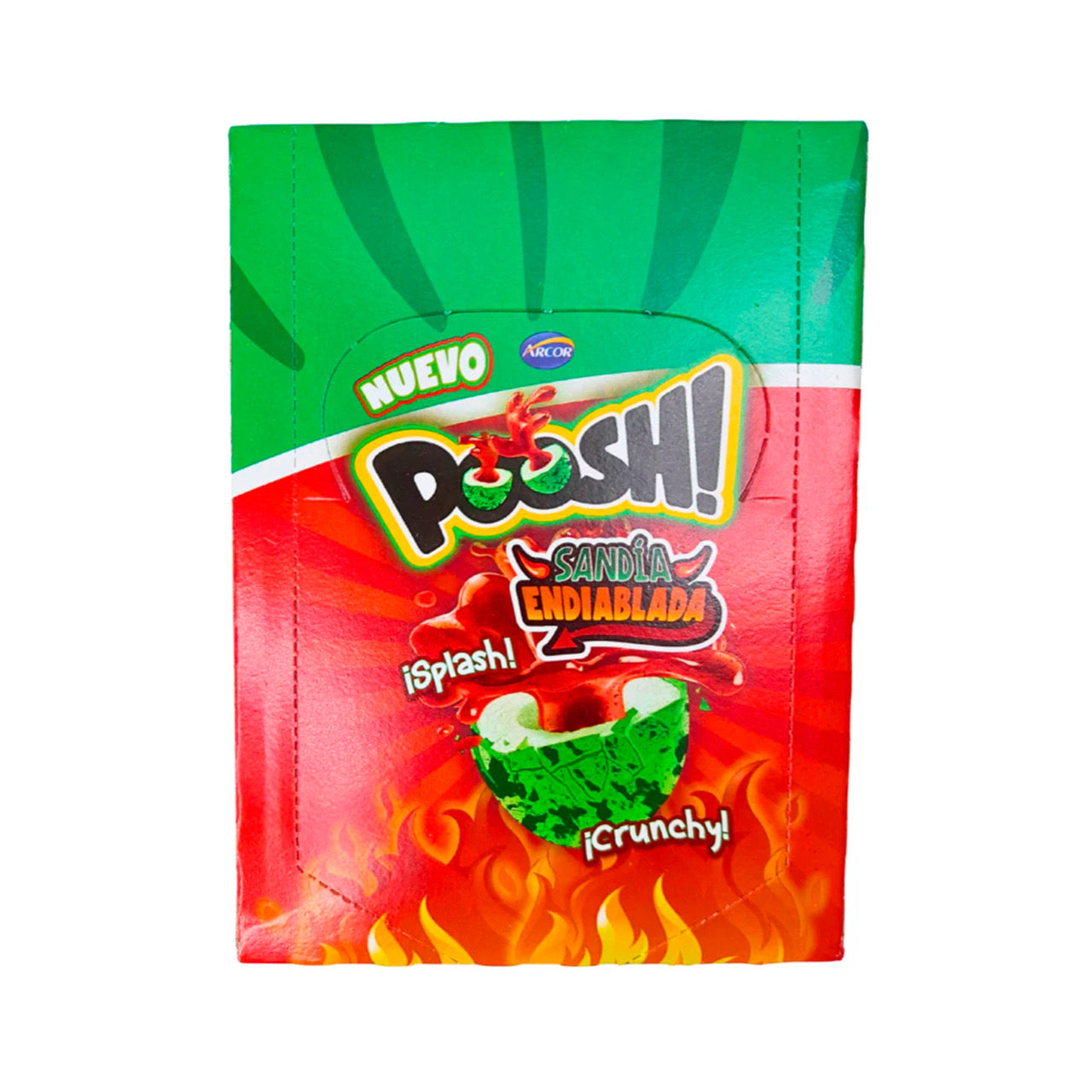 Chicles Poosh! Sandía Endiablada Rellenos ARCOR Caja c/40