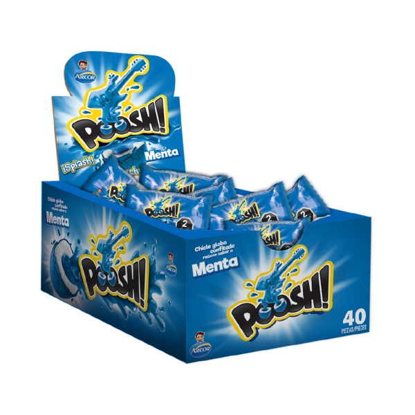 Chicles Poosh! Menta Rellenos ARCOR Caja c/40
