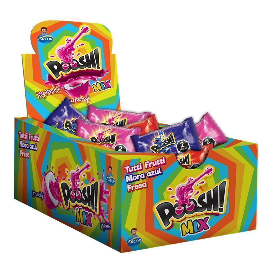Chicles Poosh! MIX Surtidos Rellenos ARCOR Caja c/40