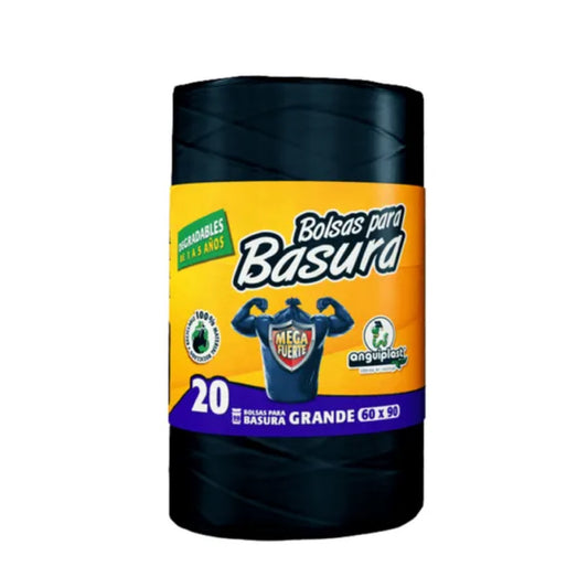 Bolsas Negras para Basura Grandes 60x90cm ANGUIPLAST Rollo c/20
