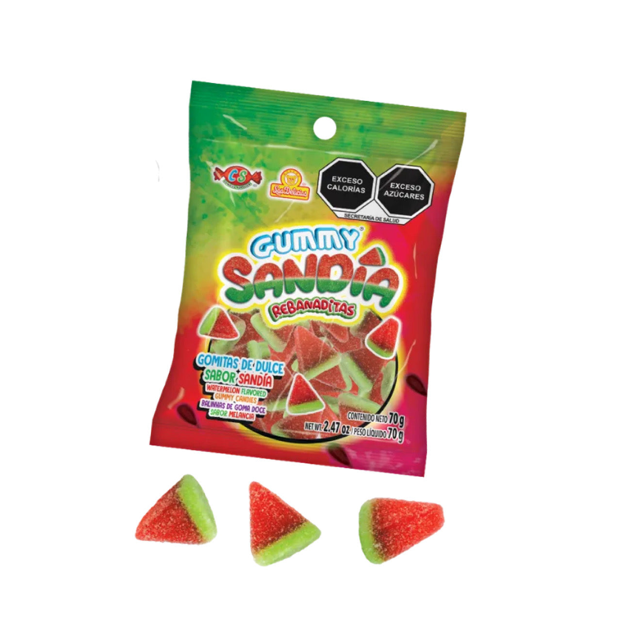 Gomitas Gummy Sandía Rebanaditas 70g LAS DELICIAS Exhibidor c/12