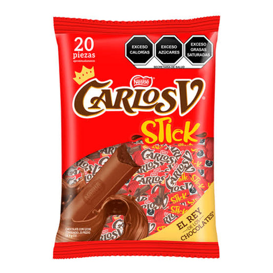 Chocolates Carlos V Stick 8g NESTLÉ Bolsa c/20