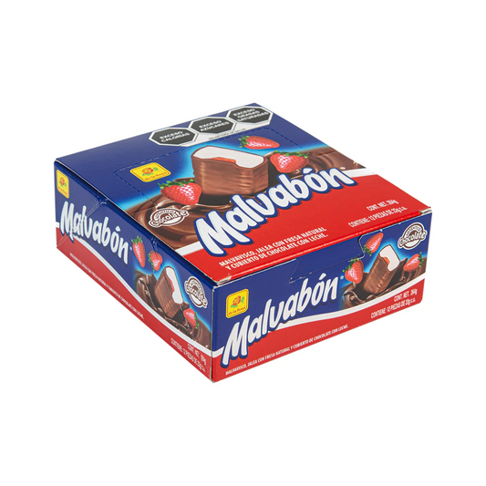Malvaviscos con Chocolate Malvabón 22g DE LA ROSA Caja c/12