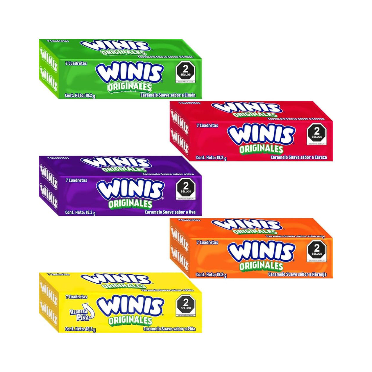 Caramelos Suaves Cuadretas Tubo 18.2g WINIS Caja c/24