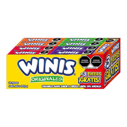 Caramelos Suaves Cuadretas Tubo 18.2g WINIS Caja c/24