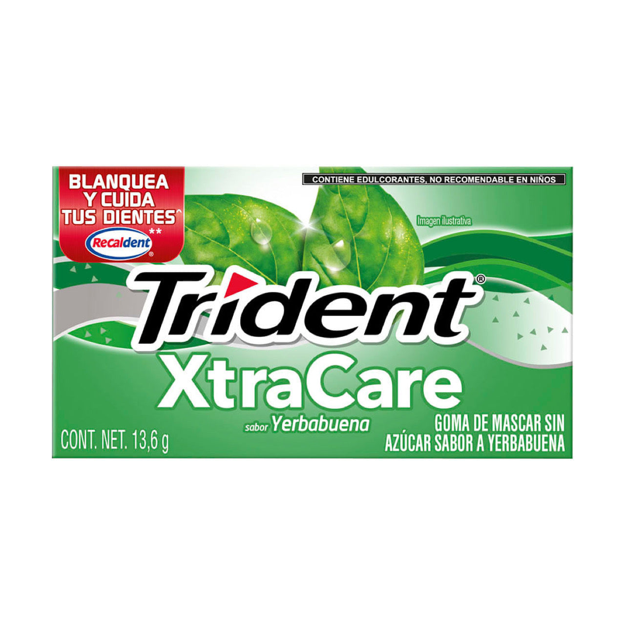 Chicles Trident XtraCare Yerbabuena 13.6g MONDELĒZ Caja c/12