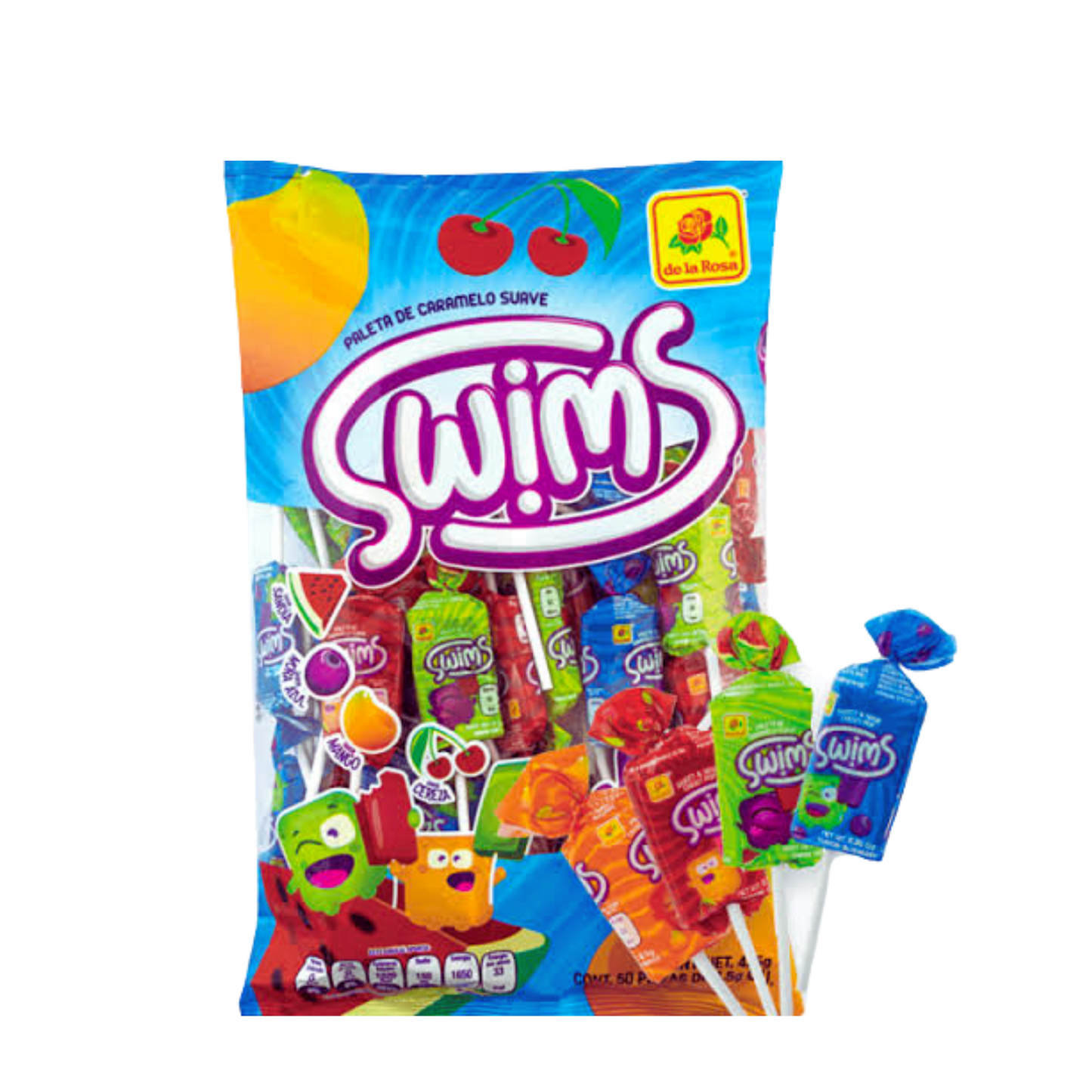 Paletas Swims Surtida 8.5g DE LA ROSA Bolsa c/40