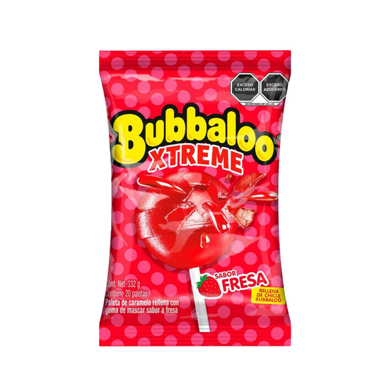 Paletas Bubbaloo Xtreme Fresa 16.6g MONDELĒZ Bolsa c/20