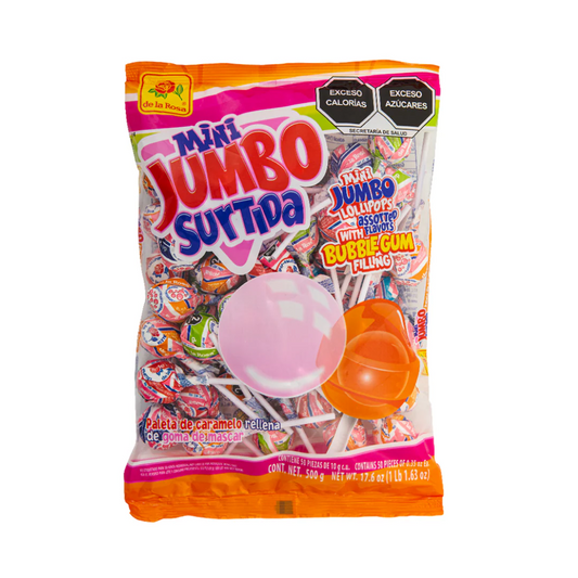 Paletas Mini Jumbo Surtida 10g DE LA ROSA Bolsa c/50