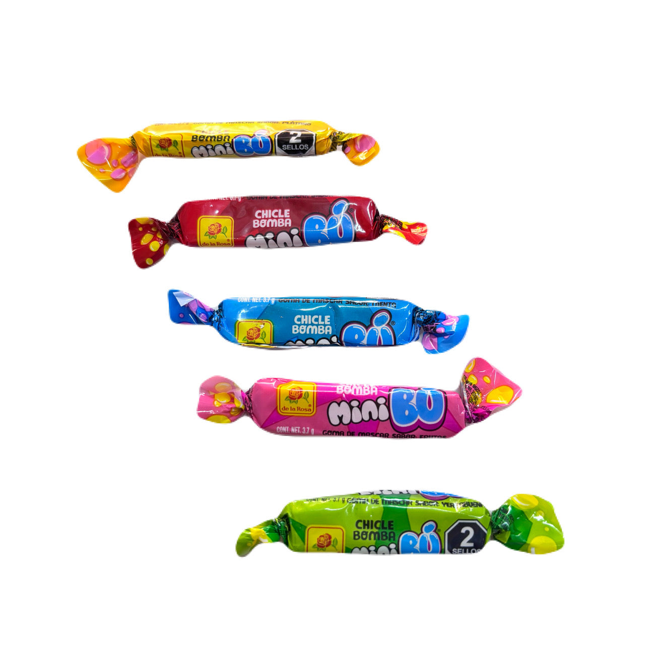 Chicles MiniBú Surtidos 3.7g DE LA ROSA Bolsa c/100