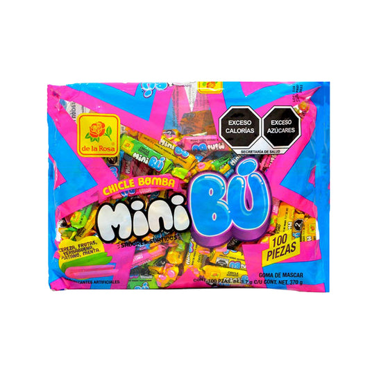 Chicles MiniBú Surtidos 3.7g DE LA ROSA Bolsa c/100