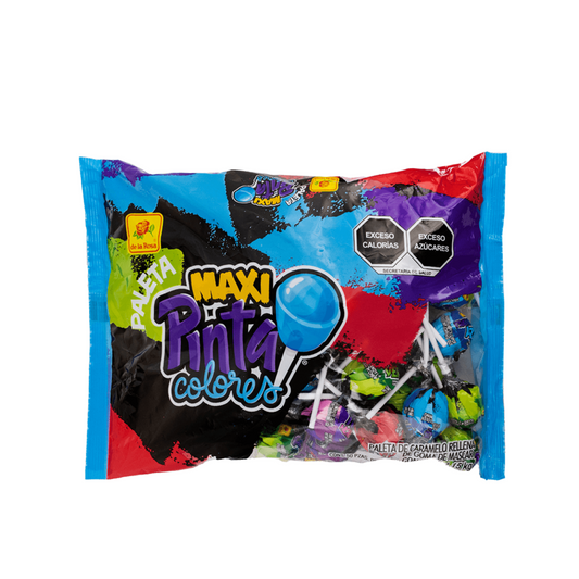 Paletas Maxi Pinta Colores Surtida 23g DE LA ROSA Bolsa c/50