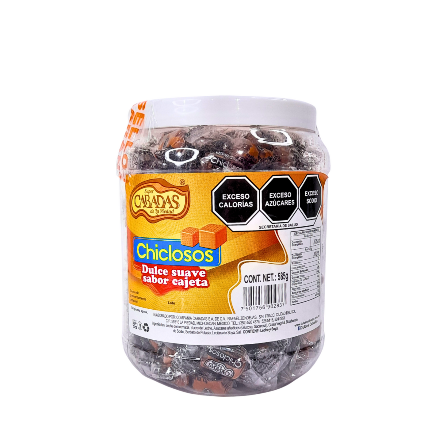 Caramelos Chiclosos Cajeta 4.5g CABADAS Vitrolero c/130