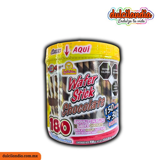 Barquillos Wafer Stick Chocolate 5.2g LAS DELICIAS Vitrolero c/180