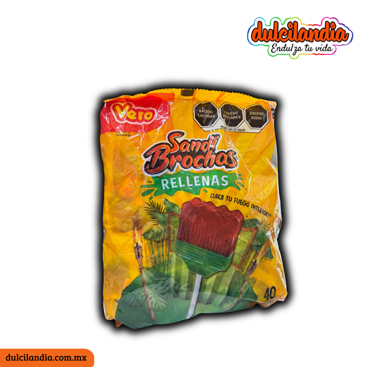 Paletas Sandi Brochas Rellenas Sandía 14g VERO Bolsa c/40