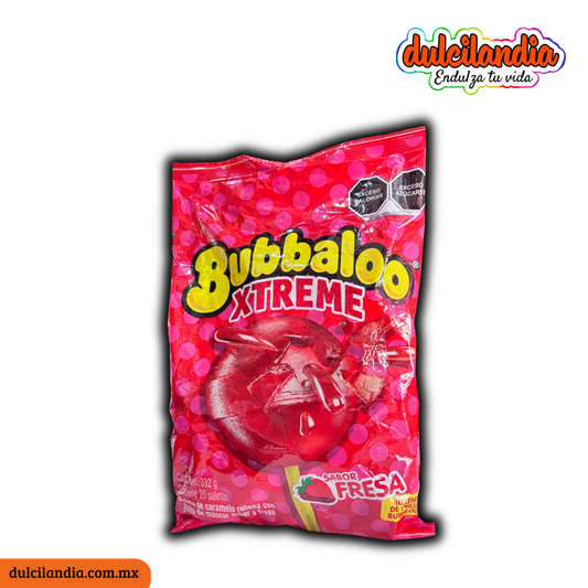 Paletas Bubbaloo Xtreme Fresa 16.6g MONDELĒZ Bolsa c/20