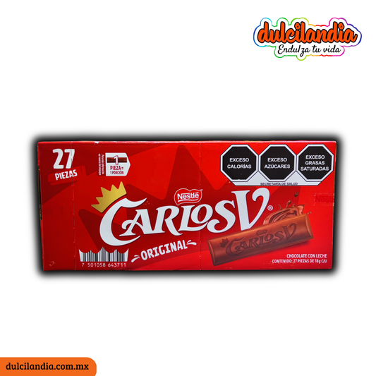 Chocolates Carlos V Original 18g NESTLÉ Exhibidor c/27