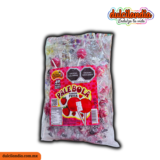 Paletas Palebola Fresa 12.5g CHUPA CHUPA Bolsa c/40