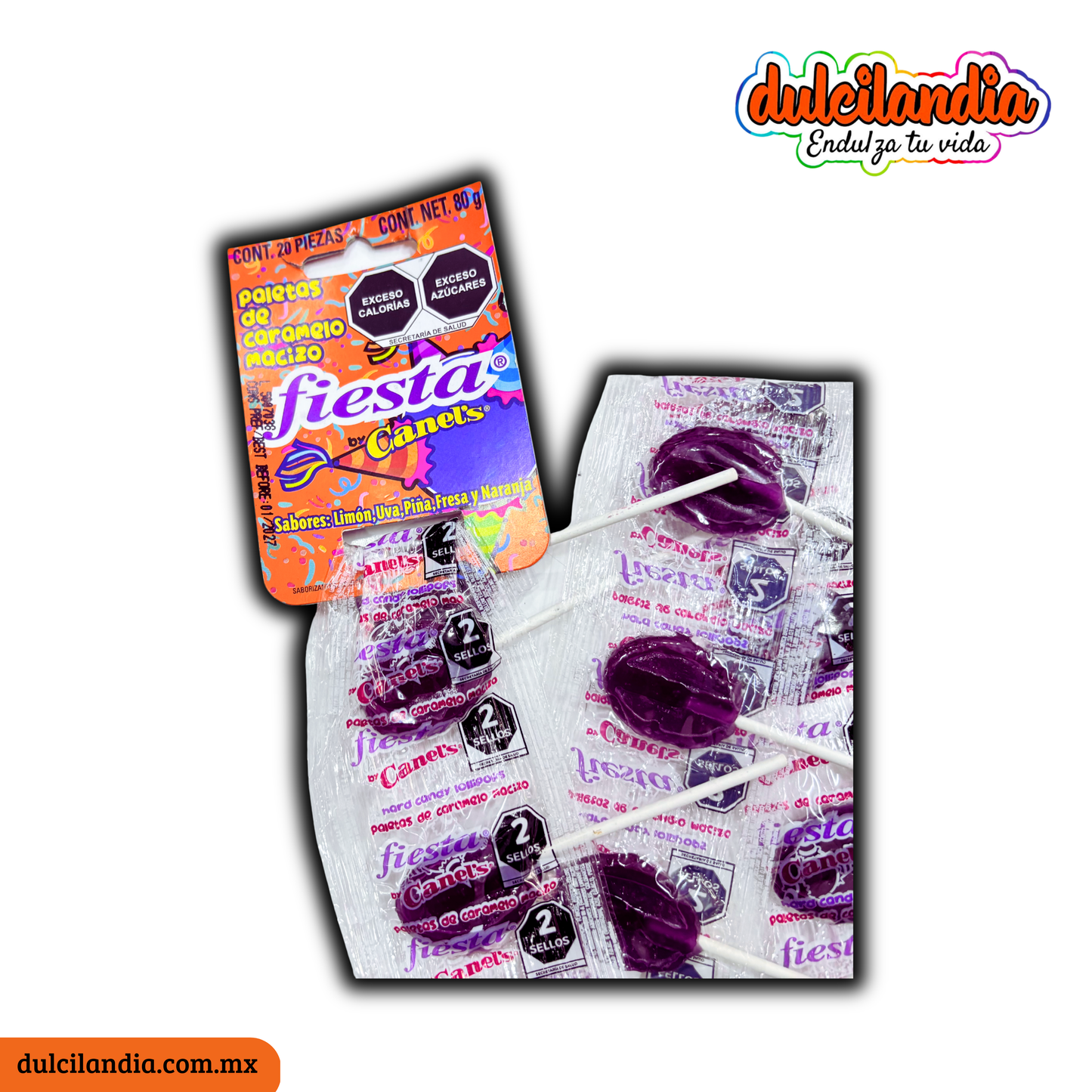 Paletas Fiesta Uva 4g CANEL’S Tira c/20
