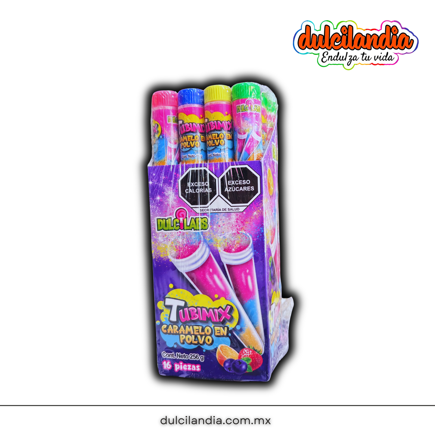 Caramelos en Polvo Tubimix 16g DULCILABS Exhibidor c/16