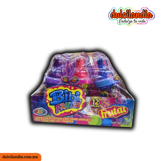 Bibi Frutix Caramelo con Polvo Frutal 19g DULCES PILLO Caja c/12