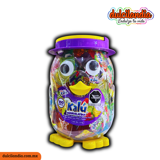 Mini Gelatina 15g KALÚ Vitrolero Alcancía Pingüino c/100