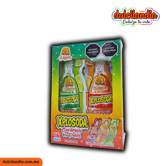 Xplosoda Caramelos en Polvo Surtidos TINAJITA Exhibidor c/16