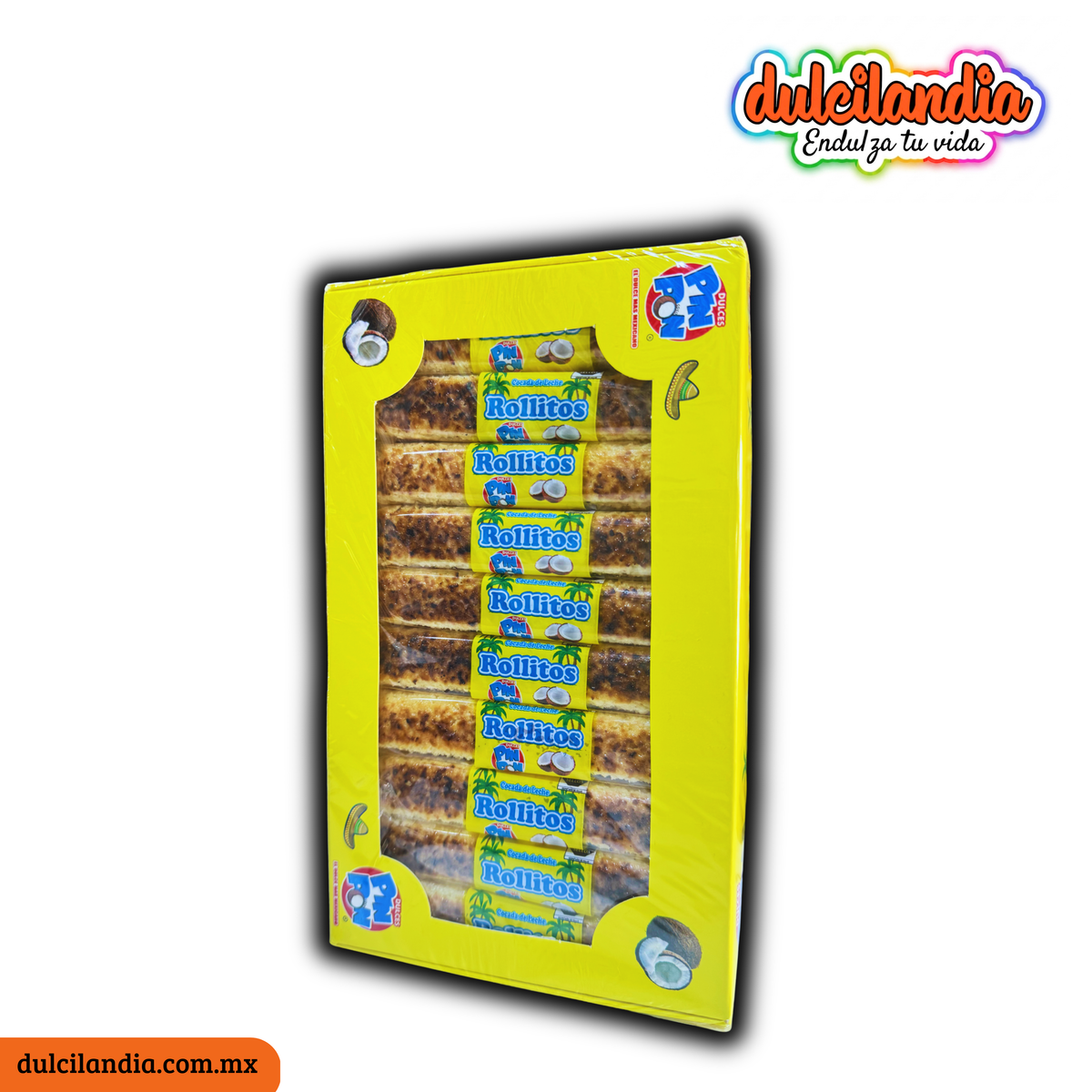 Cocada de Leche Rollitos de Coco 50g DULCES PIN PON Exhibidor c/20o