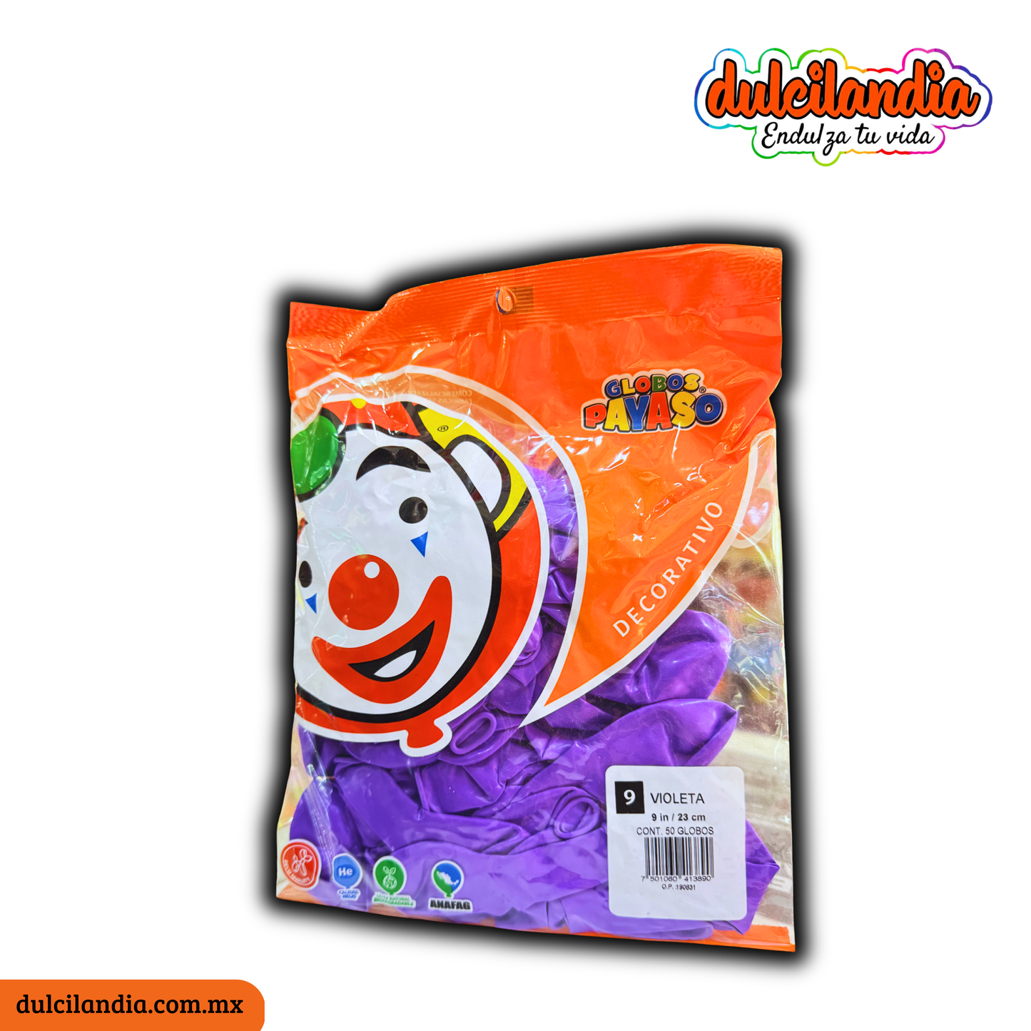Globos #9 Violeta GLOBOS PAYASO Bolsa c/50