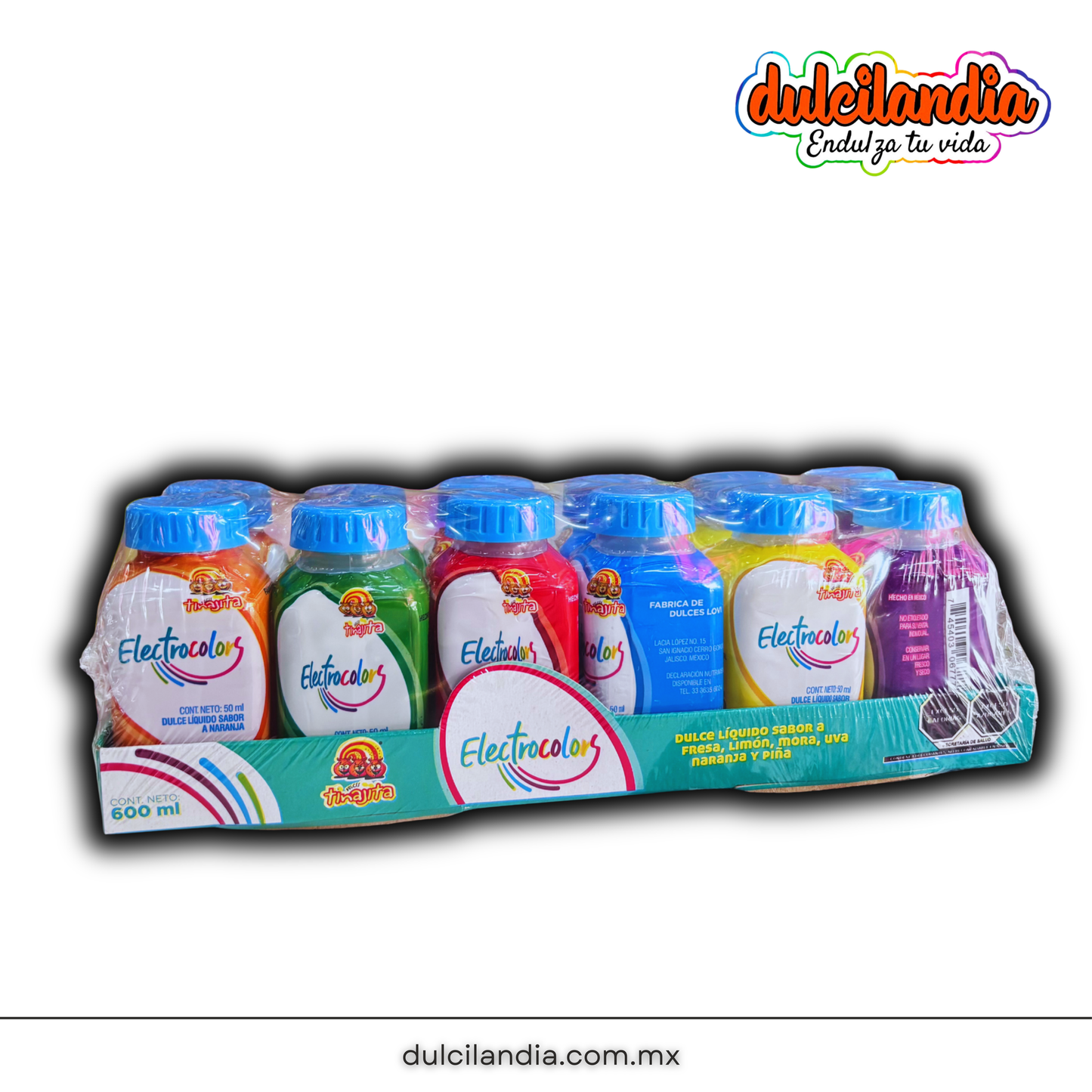 Caramelos Líquidos Electrocolors Surtido 50ml TINAJITA Exhibidor c/12