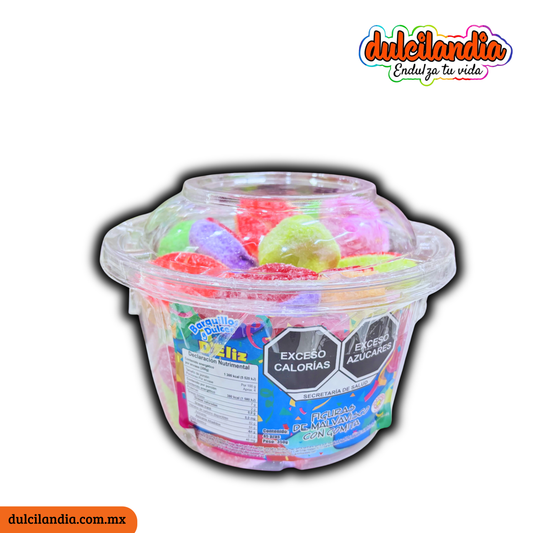 Malvavisco / Bombón con Gomita Besos D’ELIZ Charola c/45