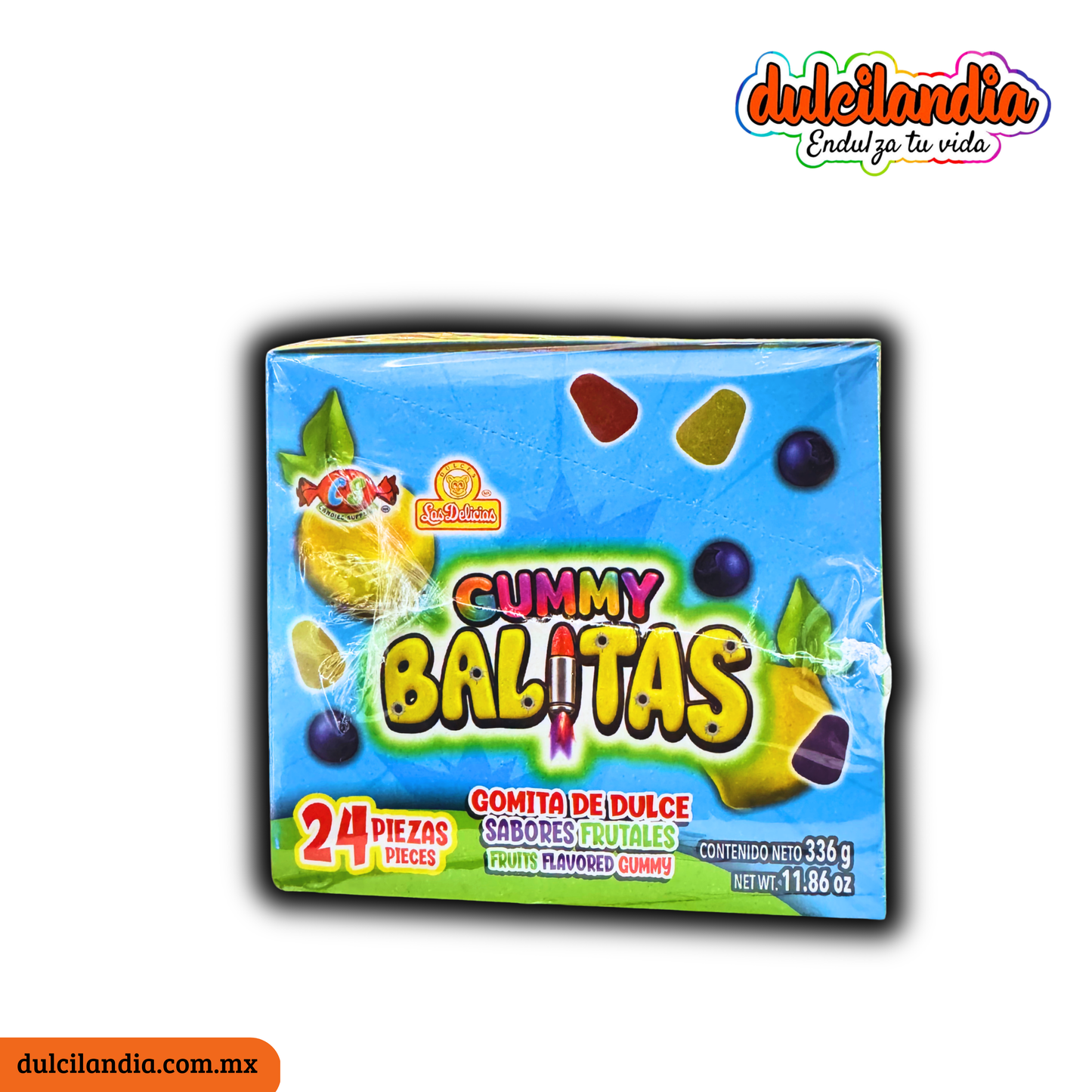Gummy Balitas Gomitas Frutales Surtidas Sobres 14g LAS DELICIAS Exhibidor c/24