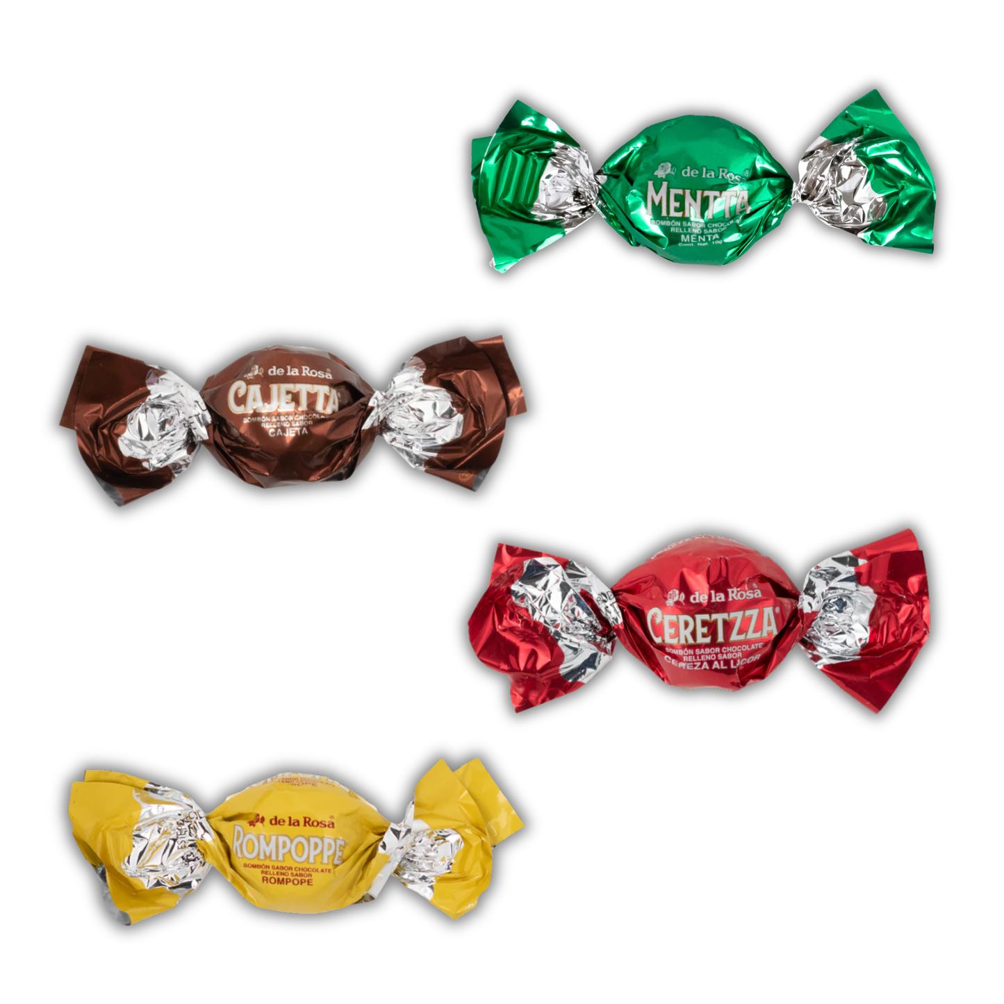 Chocolates Rellenos Surtido (Ceretzza, Rompoppe, Cajetta y Mentta) DE LA ROSA Bolsa c/100