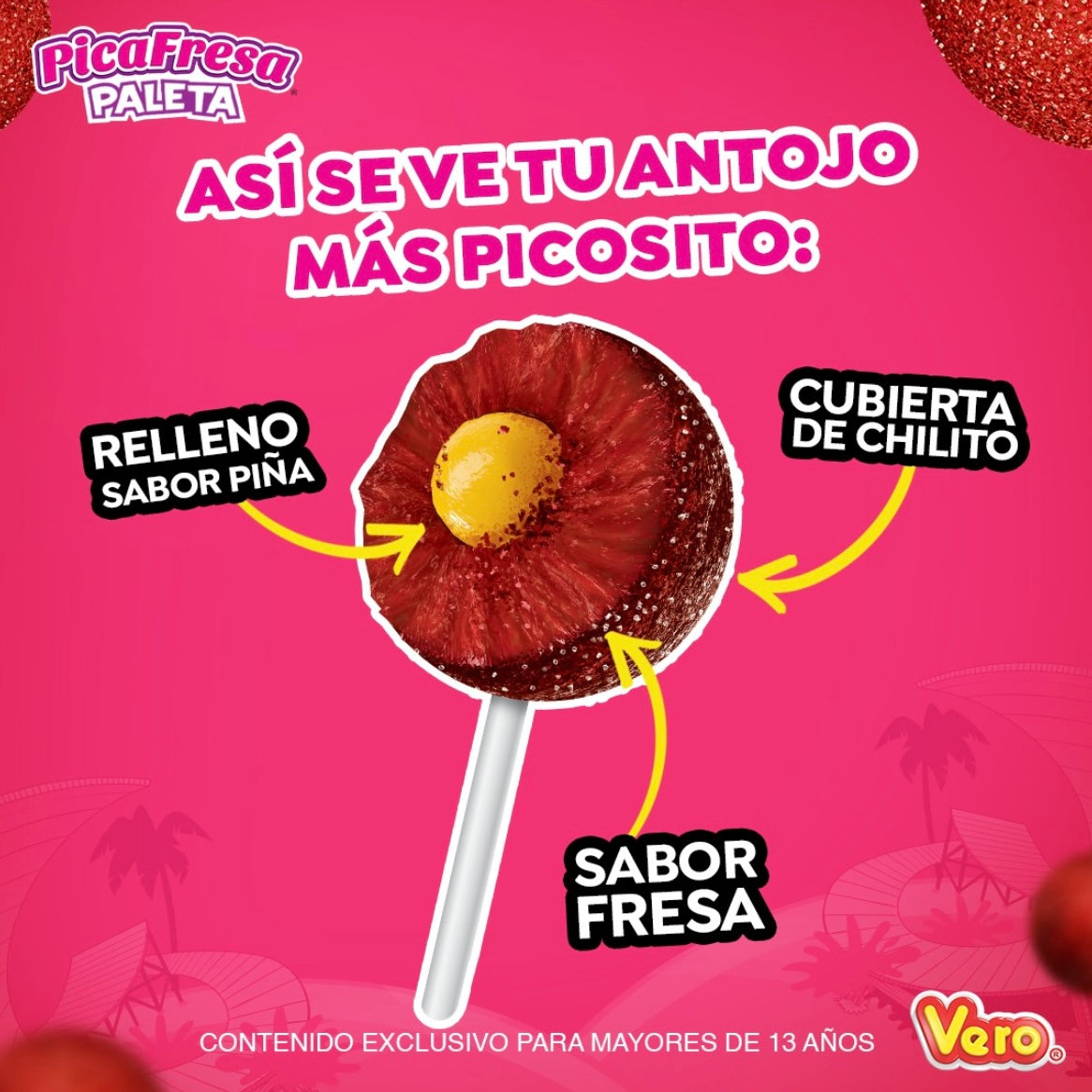 Paletas PicaFresa 22g VERO Bolsa c/12