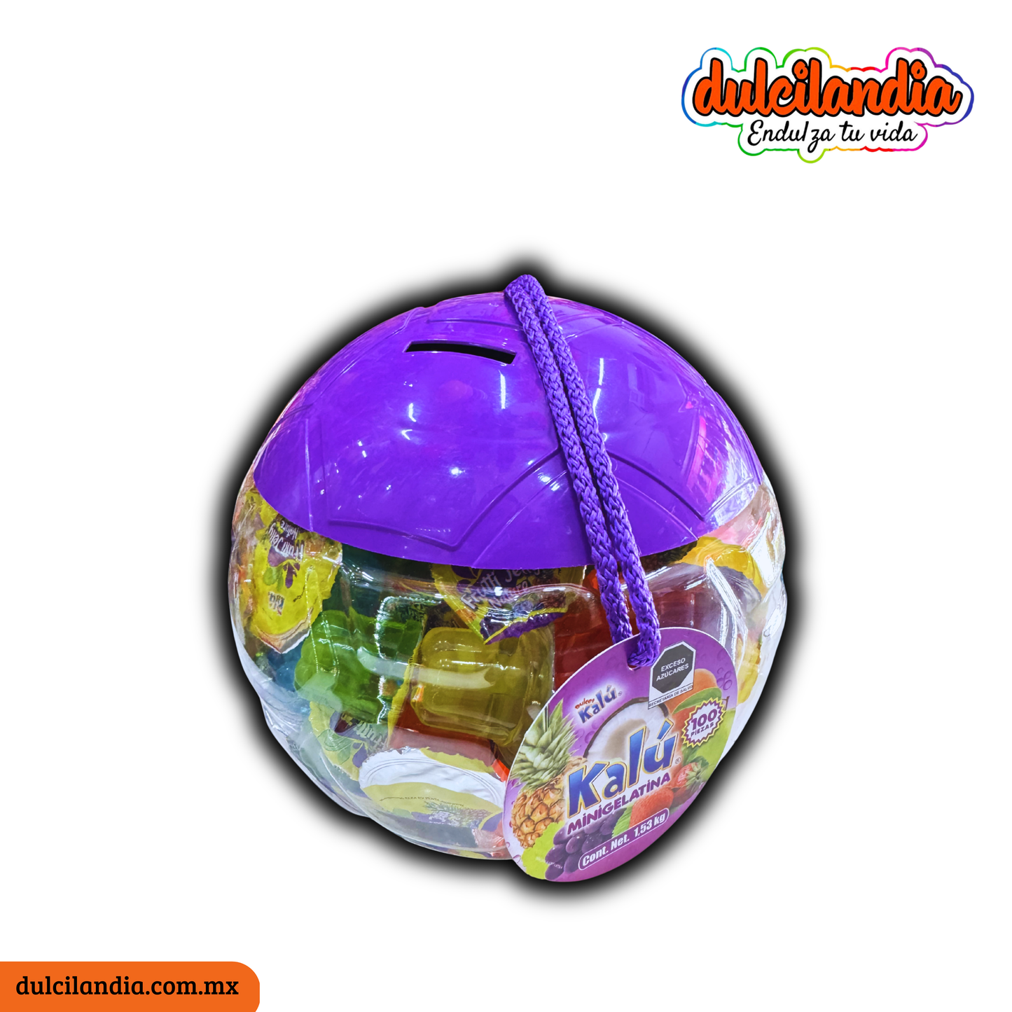 Mini Gelatina Surtida Frutty Jelly Nature Balón Alcancía 15g KALÚ Vitrolero c/100