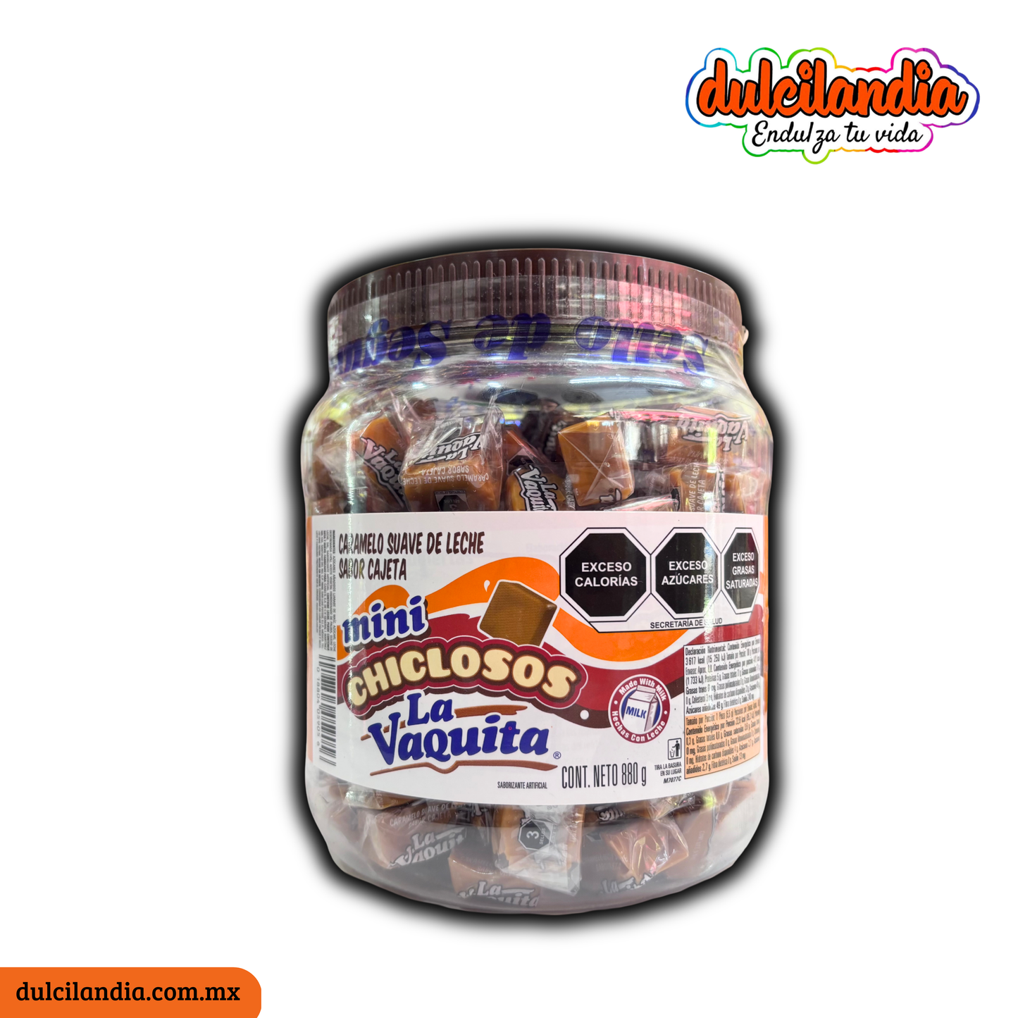 Caramelos Mini Chiclosos Cajeta 5.5g LA VAQUITA Vitrolero c/160