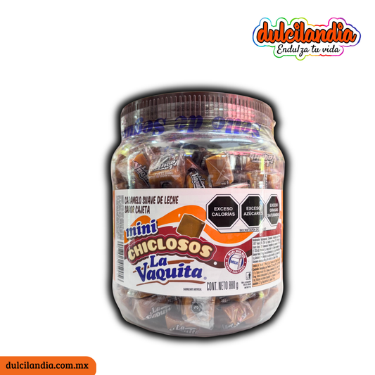 Caramelos Mini Chiclosos Cajeta 5.5g LA VAQUITA Vitrolero c/160