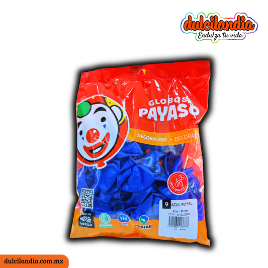 Globos #9 Azul Royal GLOBOS PAYASO Bolsa c/50