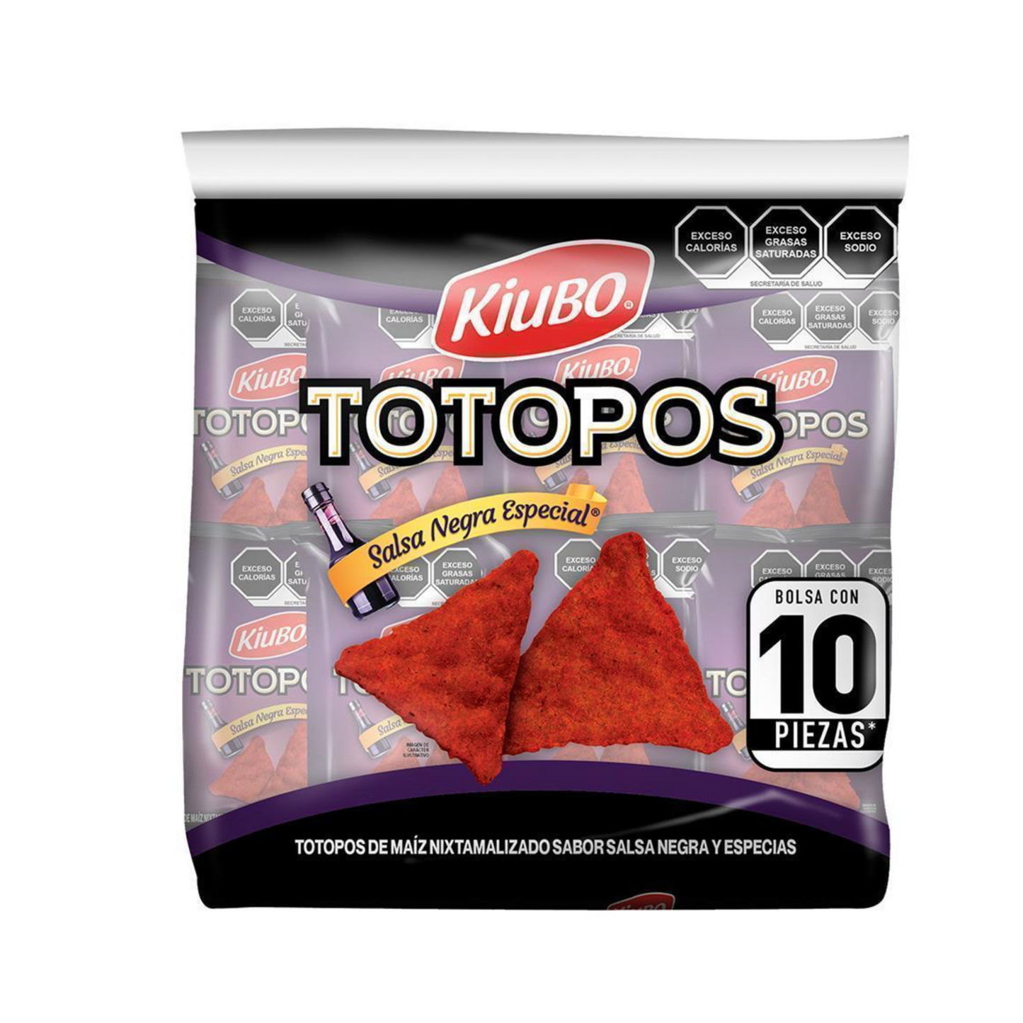 Totopos Salsa Negra Especial 40g KIUBO Bolsa c/10