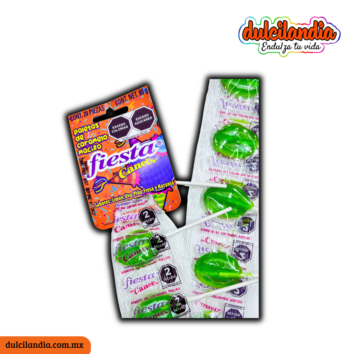 Paletas Fiesta Limón 4g CANEL’S Tira c/20