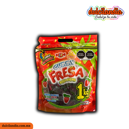 Gomitas Gummy Fresa Rebanaditas LAS DELICIAS Bolsa 1Kg