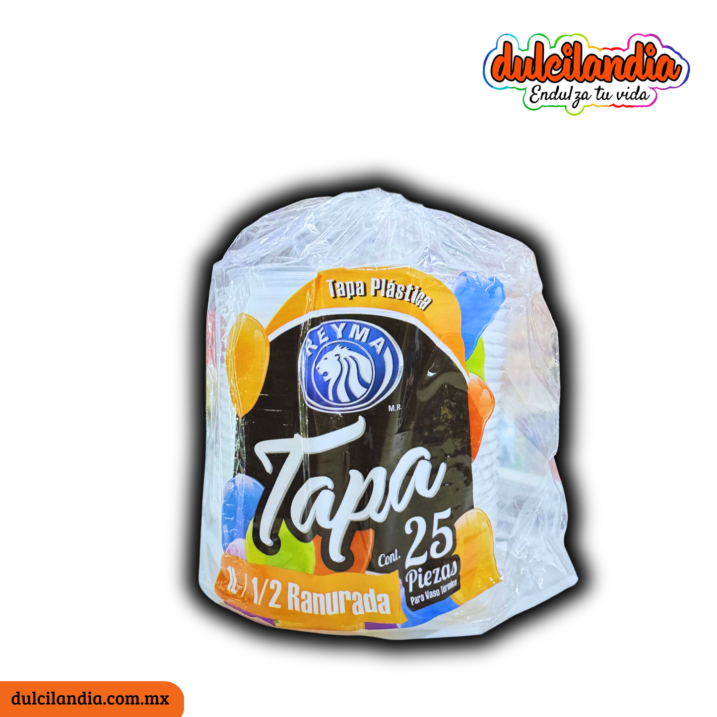 Tapas Plásticas 1LT / 1/2LT Ranuradas con Agujero REYMA Empaque c/25
