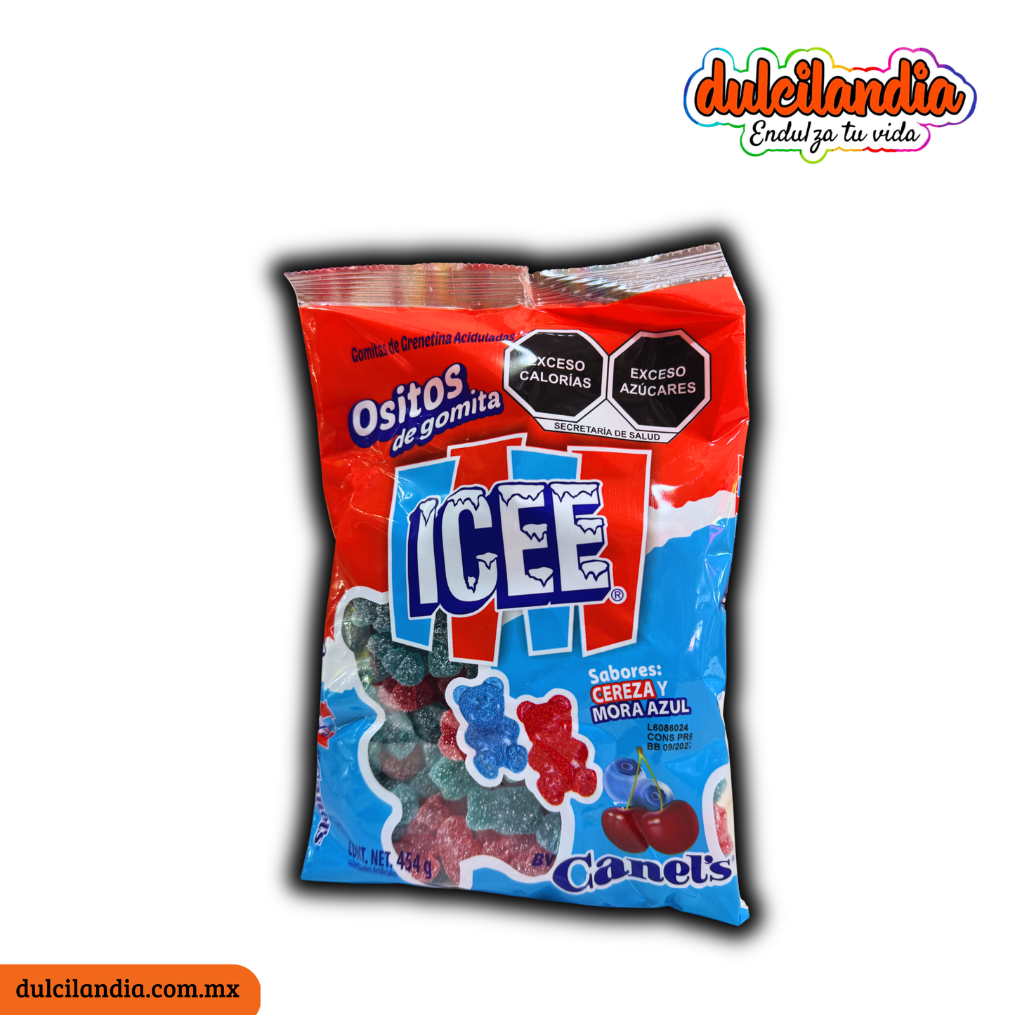 Gomitas ICEE Ositos Bisabor Cereza y Mora Azul CANEL’S Bolsa 454g c/150 Aprox.