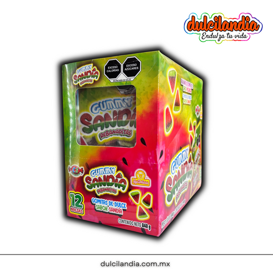 Gomitas Gummy Sandía Rebanaditas 70g LAS DELICIAS Exhibidor c/12