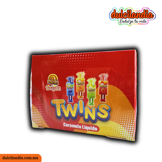 Caramelo Líquido Twins Surtido 8g TINAJITA Exhibidor c/16