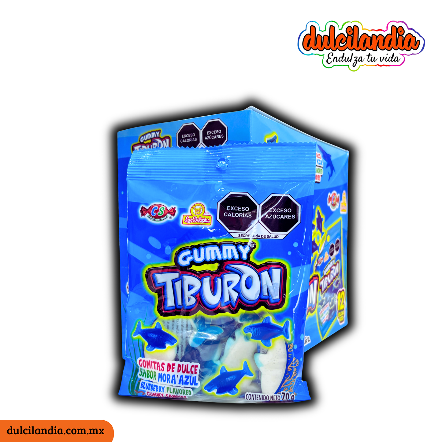 Gomitas Gummy Tiburón 70g LAS DELICIAS Exhibidor c/12