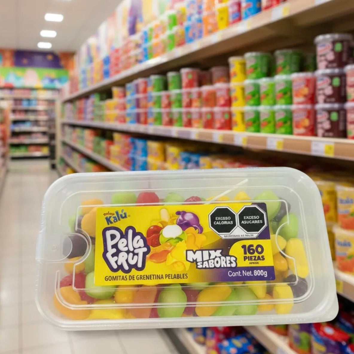 Gomitas Pelables Pela Frut Mix Sabores Surtidos KALÚ Exhibidor c/160