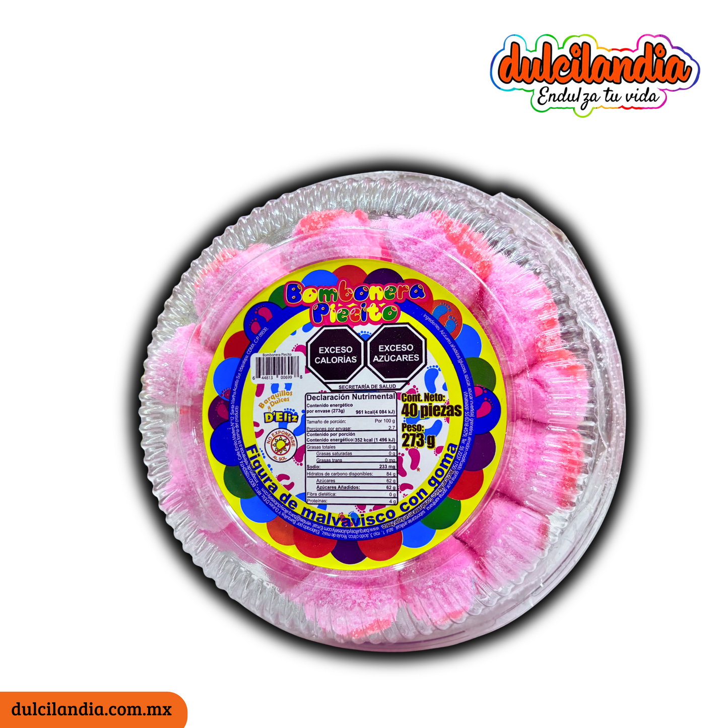 Malvavisco / Bombón con Gomita Bombonera Piecito D’ELIZ Charola c/40