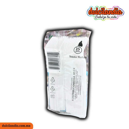 Tenedores Medianos Desechables MONARK Bolsa c/25